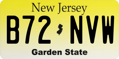 NJ license plate B72NVW
