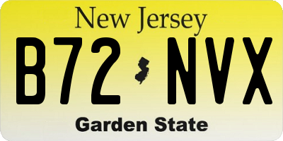 NJ license plate B72NVX