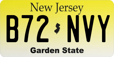 NJ license plate B72NVY