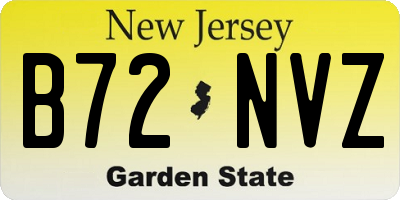 NJ license plate B72NVZ