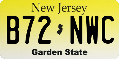 NJ license plate B72NWC