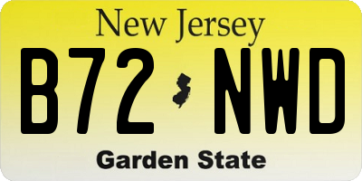 NJ license plate B72NWD