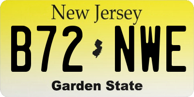 NJ license plate B72NWE