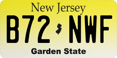 NJ license plate B72NWF