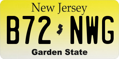 NJ license plate B72NWG