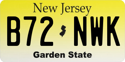 NJ license plate B72NWK
