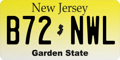 NJ license plate B72NWL