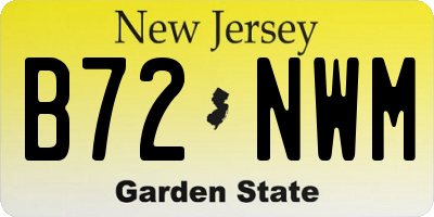 NJ license plate B72NWM