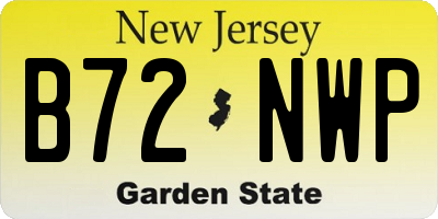 NJ license plate B72NWP