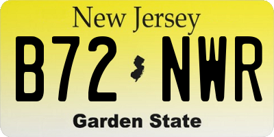 NJ license plate B72NWR
