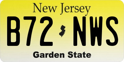 NJ license plate B72NWS