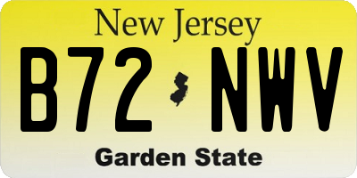 NJ license plate B72NWV