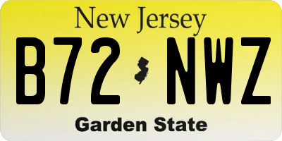 NJ license plate B72NWZ