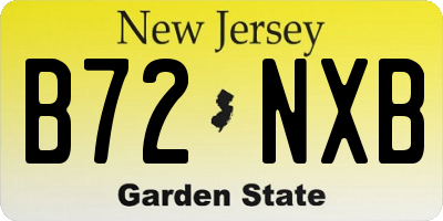 NJ license plate B72NXB