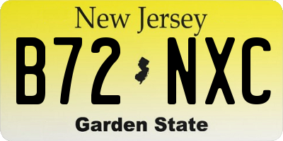 NJ license plate B72NXC