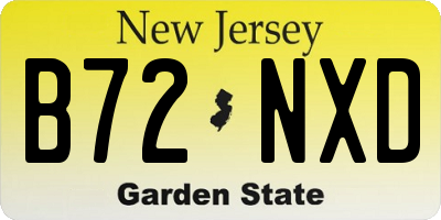 NJ license plate B72NXD