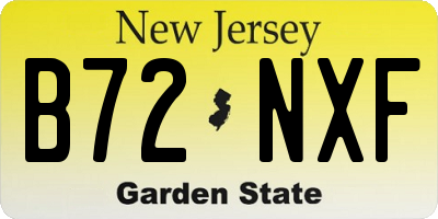 NJ license plate B72NXF