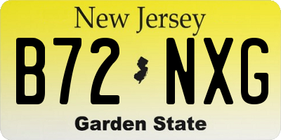 NJ license plate B72NXG