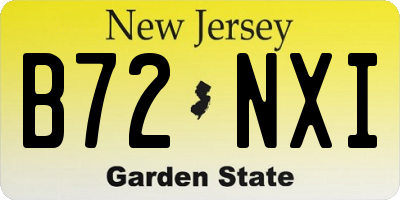 NJ license plate B72NXI