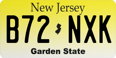 NJ license plate B72NXK