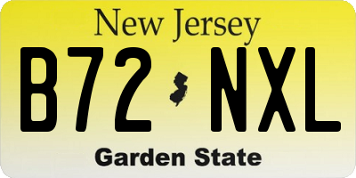 NJ license plate B72NXL