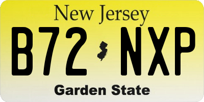 NJ license plate B72NXP