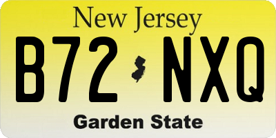 NJ license plate B72NXQ