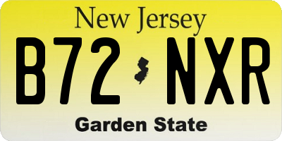 NJ license plate B72NXR