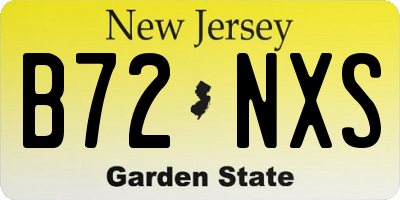 NJ license plate B72NXS
