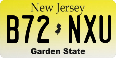 NJ license plate B72NXU