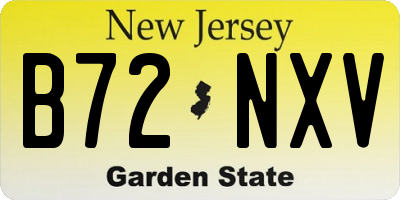 NJ license plate B72NXV