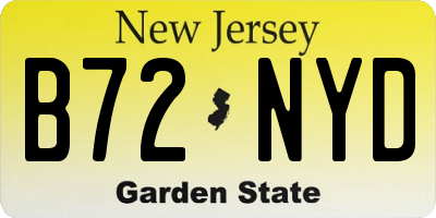NJ license plate B72NYD