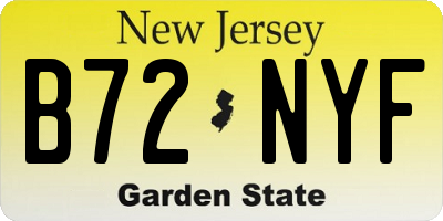 NJ license plate B72NYF