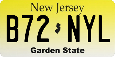 NJ license plate B72NYL