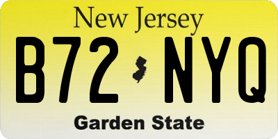 NJ license plate B72NYQ