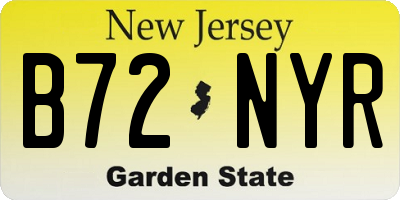 NJ license plate B72NYR