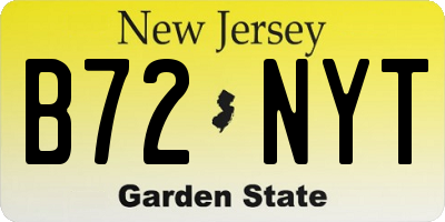 NJ license plate B72NYT