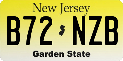 NJ license plate B72NZB