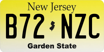 NJ license plate B72NZC