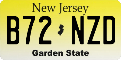NJ license plate B72NZD