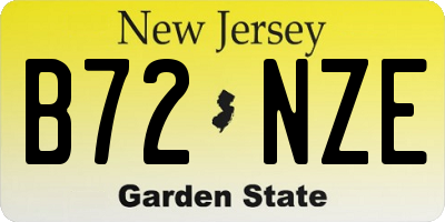 NJ license plate B72NZE