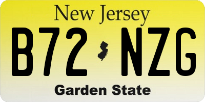 NJ license plate B72NZG