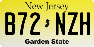 NJ license plate B72NZH