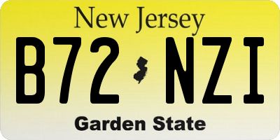 NJ license plate B72NZI