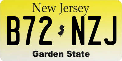 NJ license plate B72NZJ