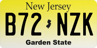 NJ license plate B72NZK