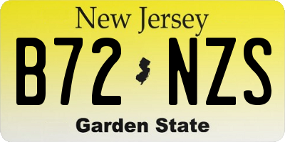 NJ license plate B72NZS
