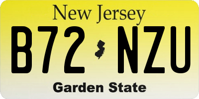 NJ license plate B72NZU