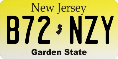 NJ license plate B72NZY
