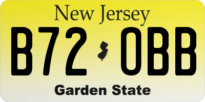 NJ license plate B72OBB